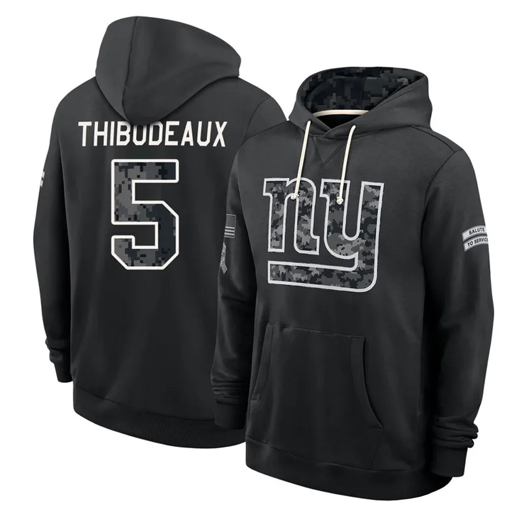 NY.Giants #5 Kayvon Thibodeaux Player 2026 Black Logo Pullover Hoodies Limited Game Ddoa Stitched Jerseys