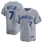 KC.Royals #7 Bobby Witt Jr. Player Gray Limited Home Ddoa Stitched Jerseys