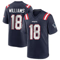 NE.Patriots #18 Kyle Williams Player Navy Home Game Ddoa Stitched Jerseys