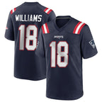 NE.Patriots #18 Kyle Williams Player Navy Home Game Ddoa Stitched Jerseys