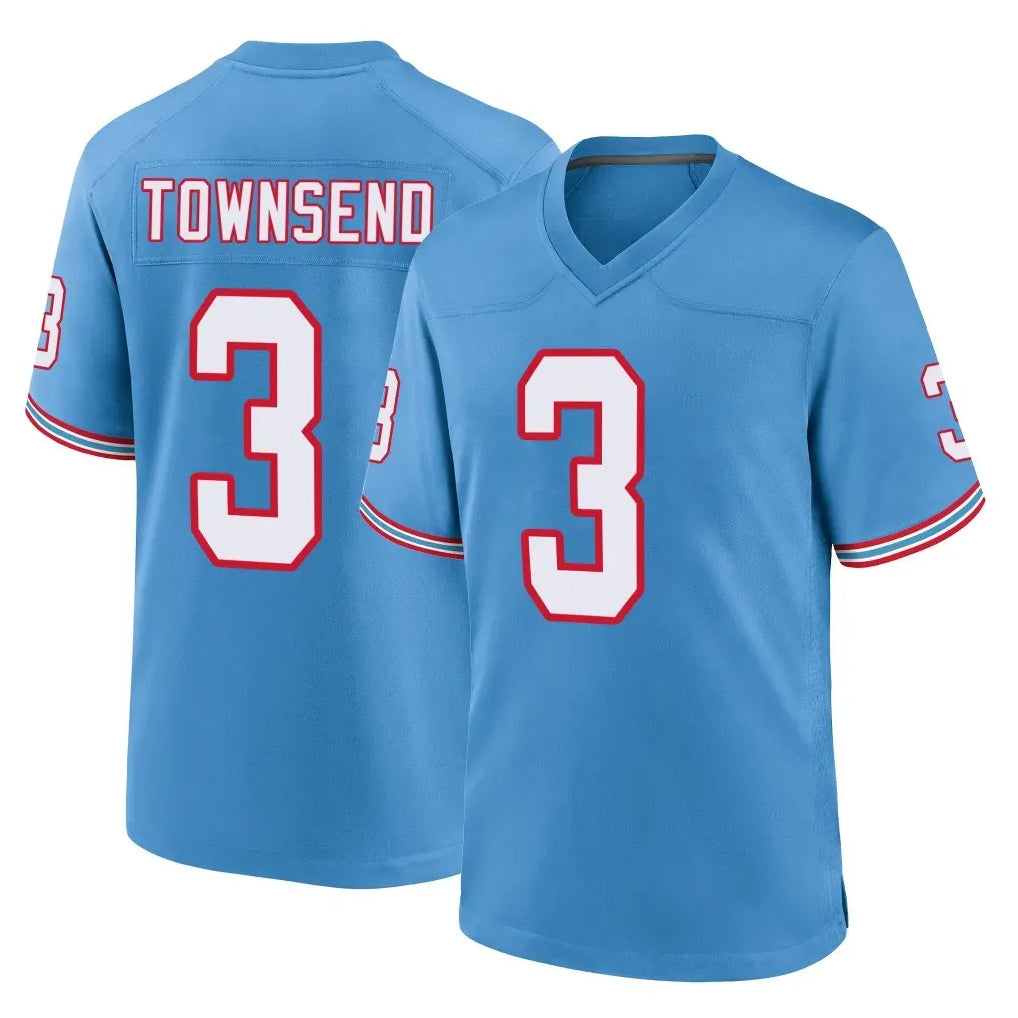 T.Titans #3 Tommy Townsend Player Light Blue Oilers Throwback Home Game Ddoa Stitched Jerseys