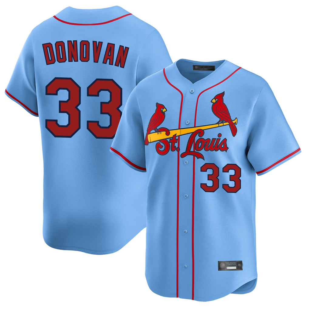 St. Louis Cardinals #33 Brendan Donovan Player Light Blue Home Limited Ddoa Stitched Jerseys