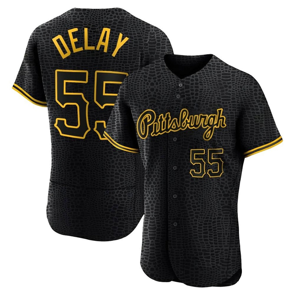 P.Pirates #55 Jason Delay Player Black Snake Skin City Home Limited Elite Ddoa Stitched Jerseys