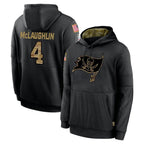 TB.Buccaneers #4 Chase McLaughlin Player Black Salute to Service Sideline Performance Pullover Hoodies Home Game Ddoa Stitched Jerseys