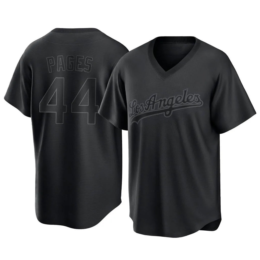 LA.Dodgers #44 Andy Pages Player Black Pitch Fashion T-shirt Ddoa Stitched Jerseys