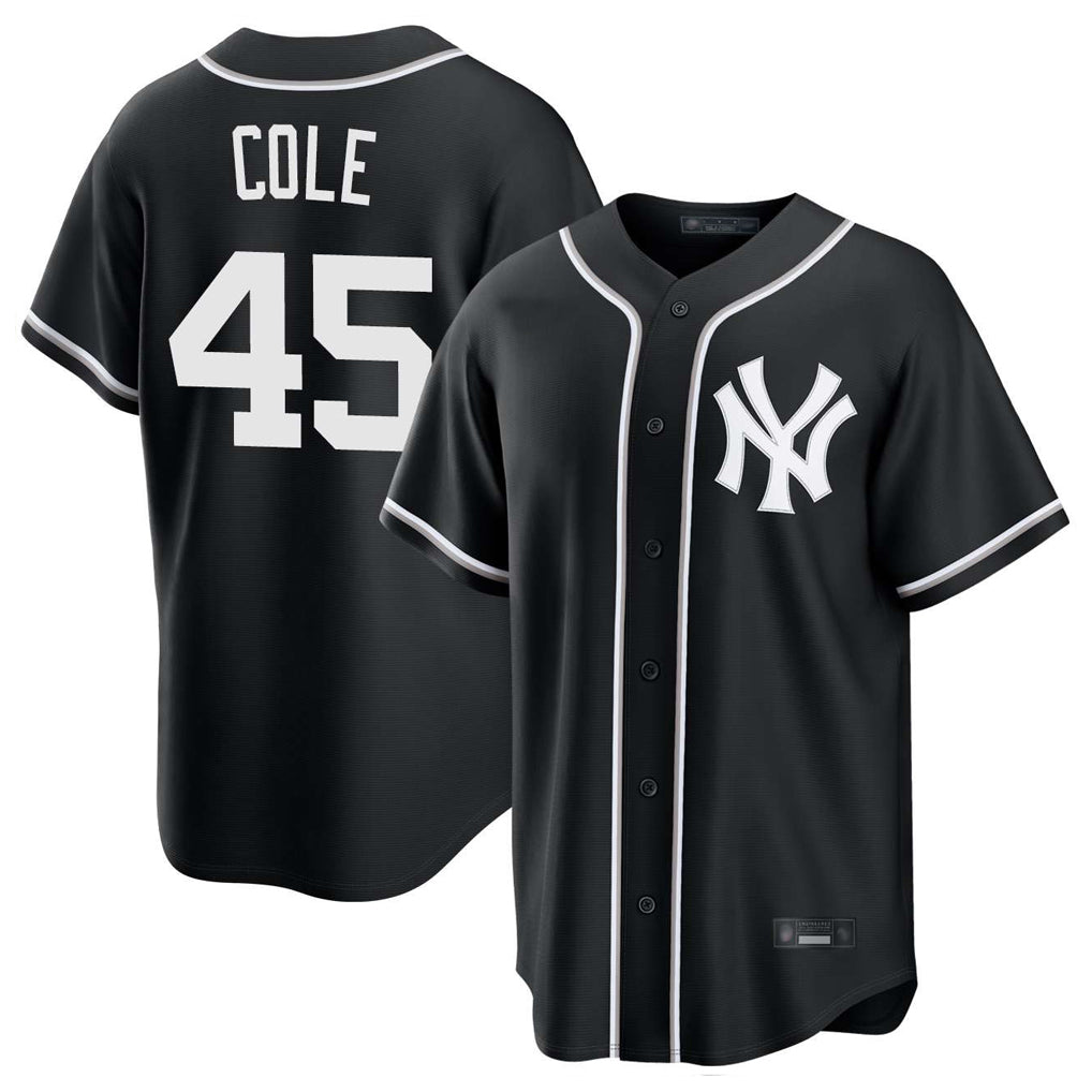 NY.Yankees #45 Gerrit Cole Player Black Out Game Home Ddoa Stitched Jerseys