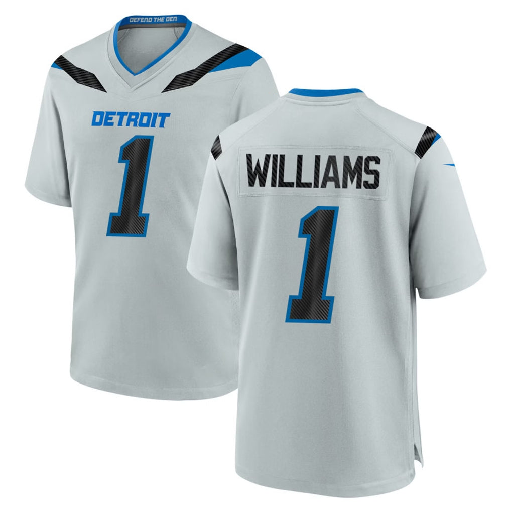 D.Lions #1 Jameson Williams Player Silver 2026 Rivalries Collection Home Game Ddoa Stitched Jerseys