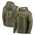 D.Broncos #17 Jaylen Waddle Player Olive Salute to Service Pullover Hoodies Home Game Ddoa Stitched Jerseys