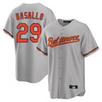 B.Orioles #29 Samuel Basallo Player Gray Home Game Ddoa Stitched Jerseys