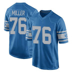 D.Lions #76 Blake Miller Player Blue Vapor Untouchable Throwback Game Ddoa Stitched Jerseys