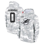 M.Dolphins #0 Ollie Gordon II Player Arctic Camo Salute to Service Hoodies Limited Game Ddoa Stitched Jerseys
