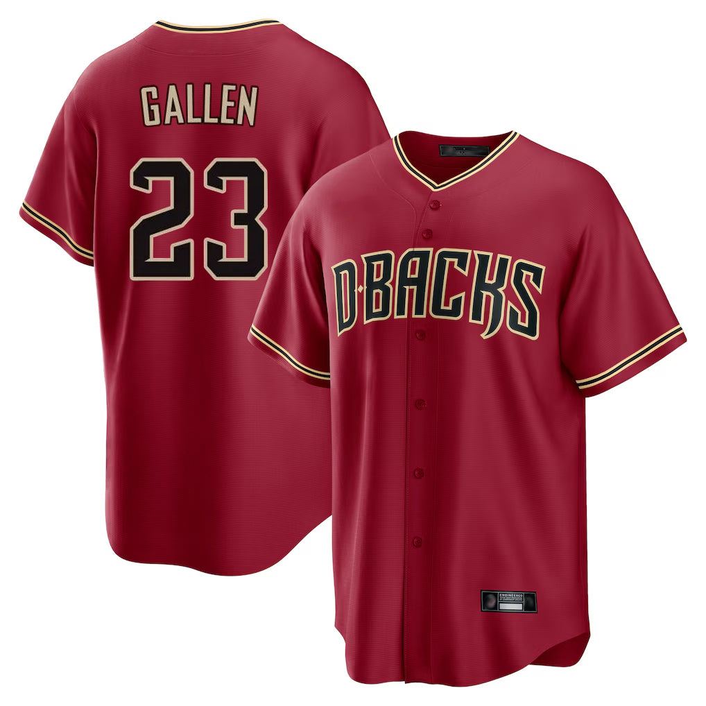 A.Diamondbacks #23 Zac Gallen Player Red Home Game Ddoa Stitched Jerseys