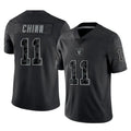 LV.Raiders #11 Jeremy Chinn Player Black Reflective Limited Game Ddoa Stitched Jerseys