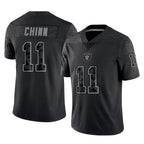 LV.Raiders #11 Jeremy Chinn Player Black Reflective Limited Game Ddoa Stitched Jerseys