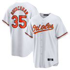B.Orioles #35 Adley Rutschman Player White Home Game Ddoa Stitched Jerseys