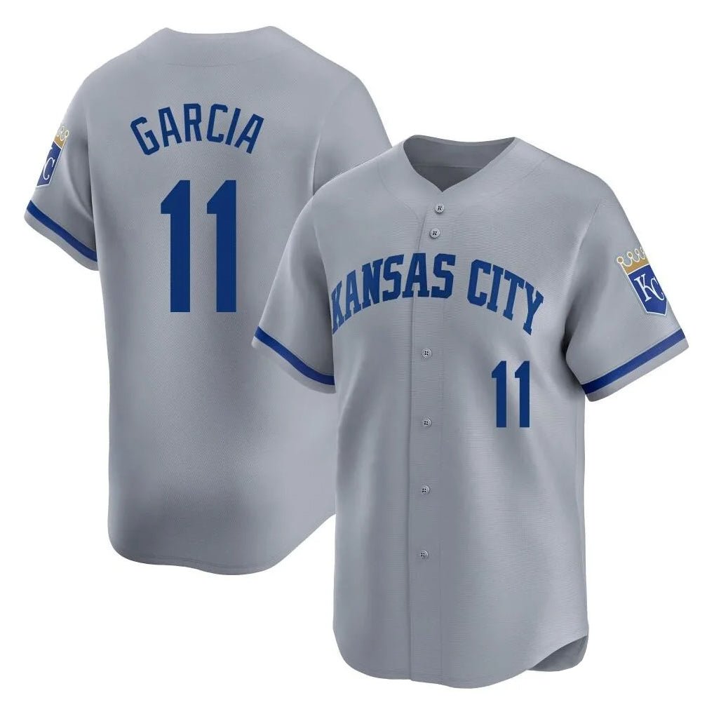 KC.Royals #11 Maikel Garcia Player Gray Limited Home Ddoa Stitched Jerseys