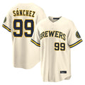 M.Brewers #99 Gary Sanchez Player Cream Home Limited Ddoa Stitched Jerseys