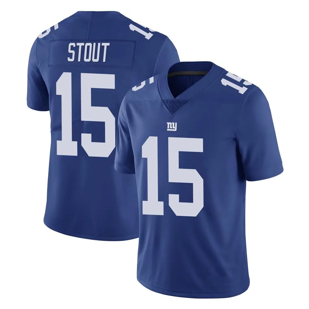 NY.Giants #15 Jordan Stout Player Royal Limited Vapor Untouchable Home Game Ddoa Stitched Jerseys
