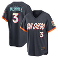 S.Diego Padres #3 Jackson Merrill Player Obsidian 2026 City Connect Home Limited T-shirt Ddoa Stitched Jerseys