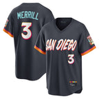 S.Diego Padres #3 Jackson Merrill Player Obsidian 2026 City Connect Home Limited T-shirt Ddoa Stitched Jerseys