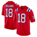 NE.Patriots #18 Kyle Williams Player Red Home Game Ddoa Stitched Jerseys