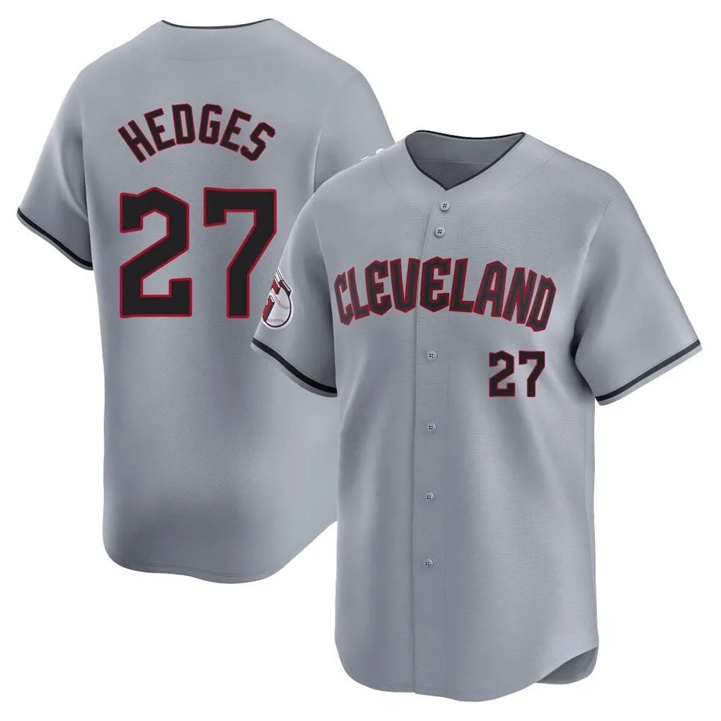 C.Guardians #27 Austin Hedges Player Gray Road Limited Home Ddoa Stitched Jerseys