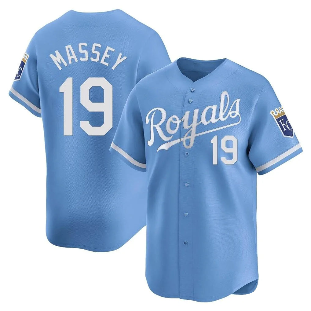 KC.Royals #19 Michael Massey Player Light Blue Alt Limited Home Ddoa Stitched Jerseys