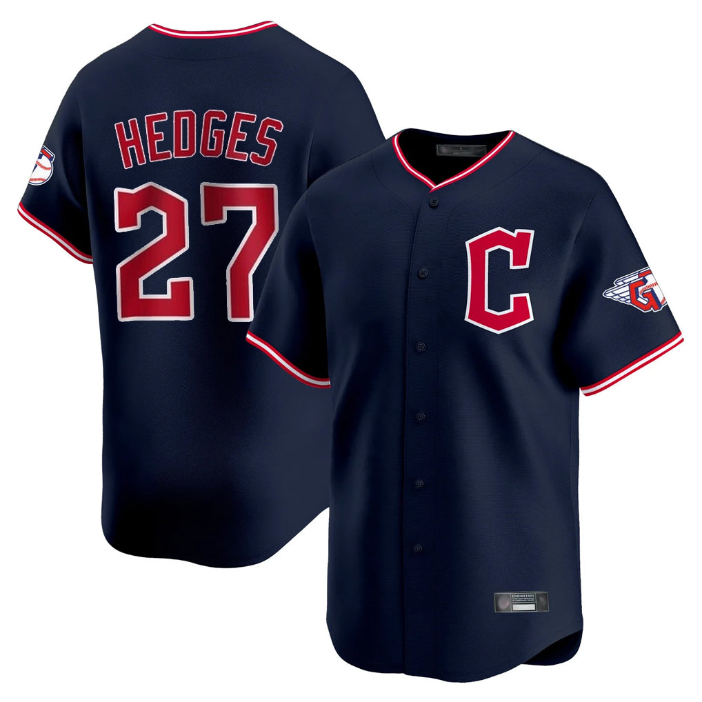 C.Guardians #27 Austin Hedges Player Navy Limited Home Ddoa Stitched Jerseys