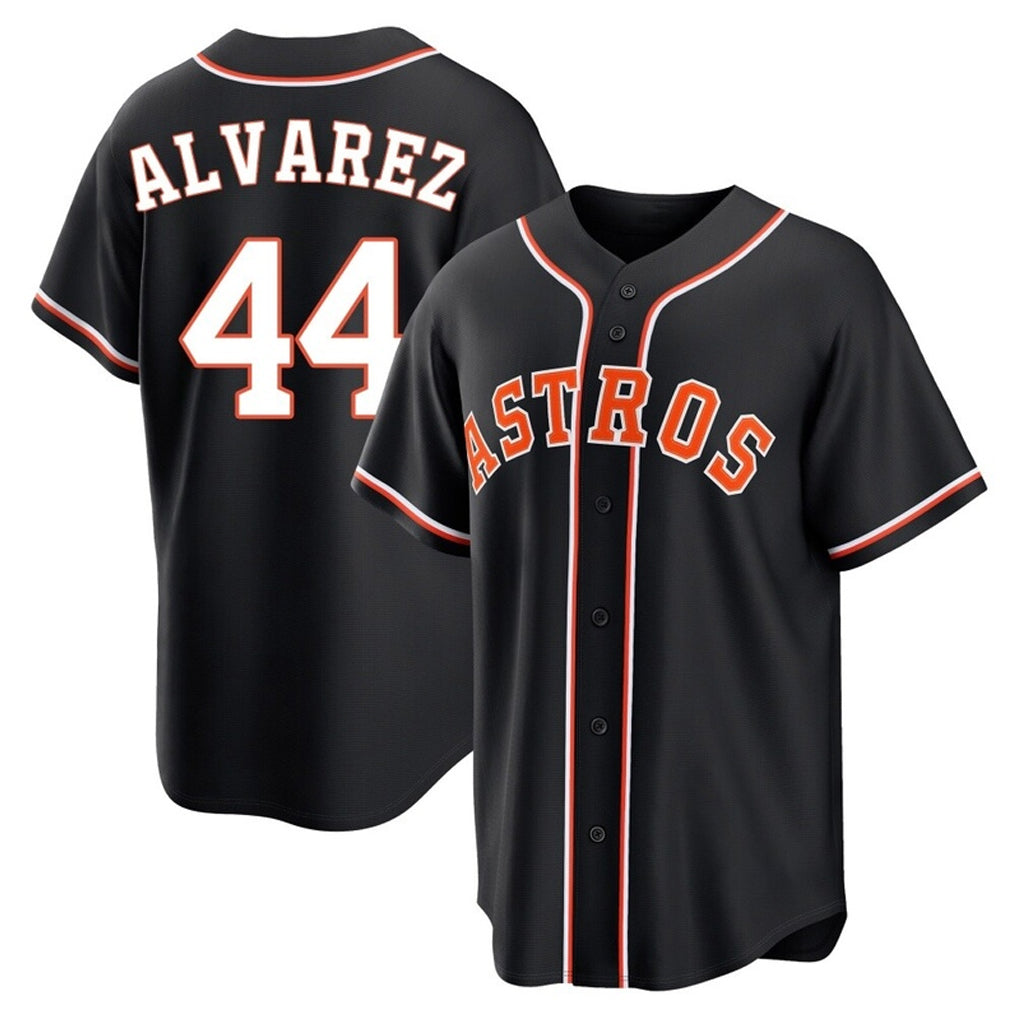 H.Astros #44 Yordan Alvarez Player Black Fashion Out Home Game Ddoa Stitched Jerseys