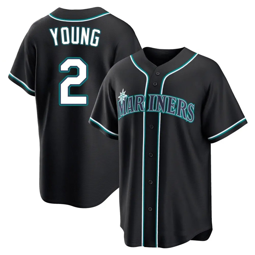 S.Mariners #2 Cole Young Player Black Fashion Home Limited Ddoa Stitched Jerseys