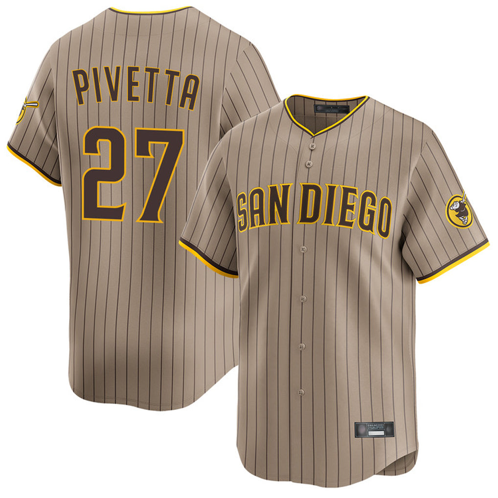 S.Diego Padres #27 Nick Pivetta Player Khaki Home Limited Ddoa Stitched Jerseys