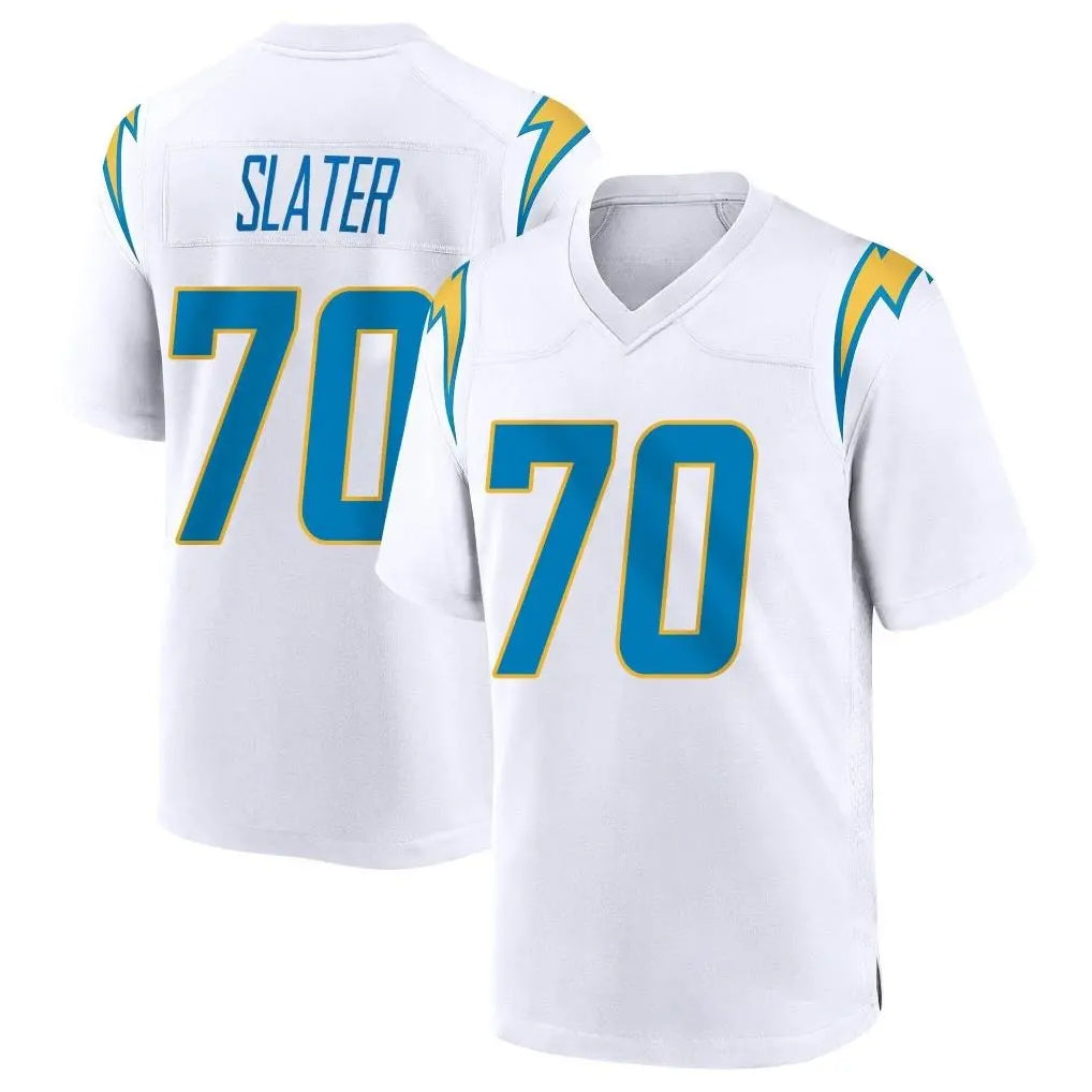 LA.Chargers #70 Rashawn Slater Player White Home Game Ddoa Stitched Jerseys