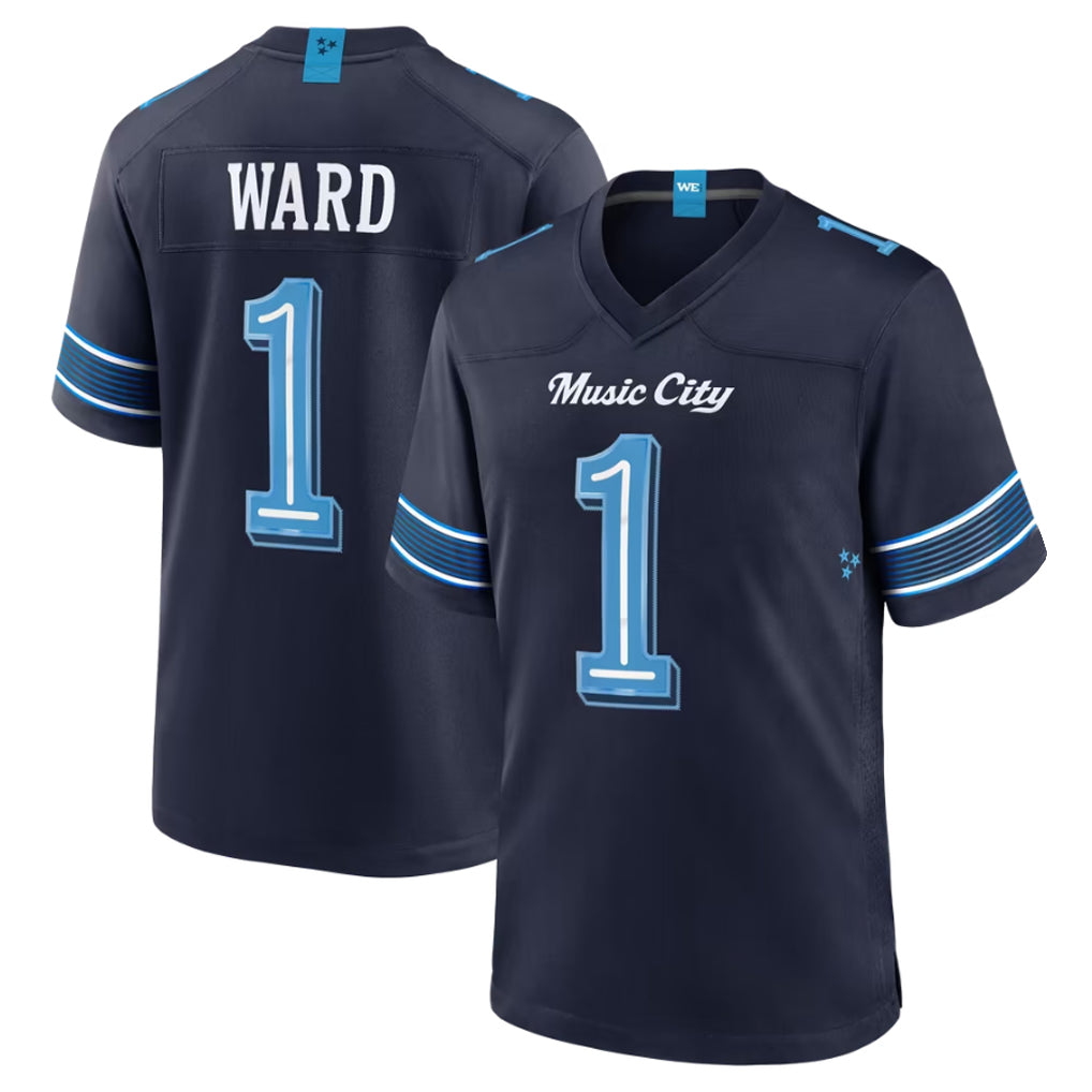 T.Titans #1 Cam Ward Player Navy 2026 Rivalries Collection Home Game Ddoa Stitched Jerseys