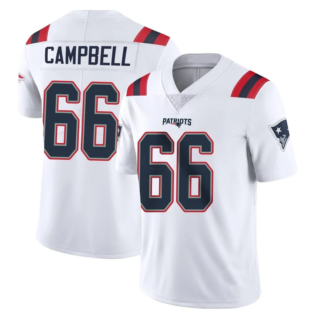 NE.Patriots #66 Will Campbell Player White Vapor Untouchable Home Game Ddoa Stitched Jerseys