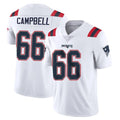NE.Patriots #66 Will Campbell Player White Vapor Untouchable Home Game Ddoa Stitched Jerseys