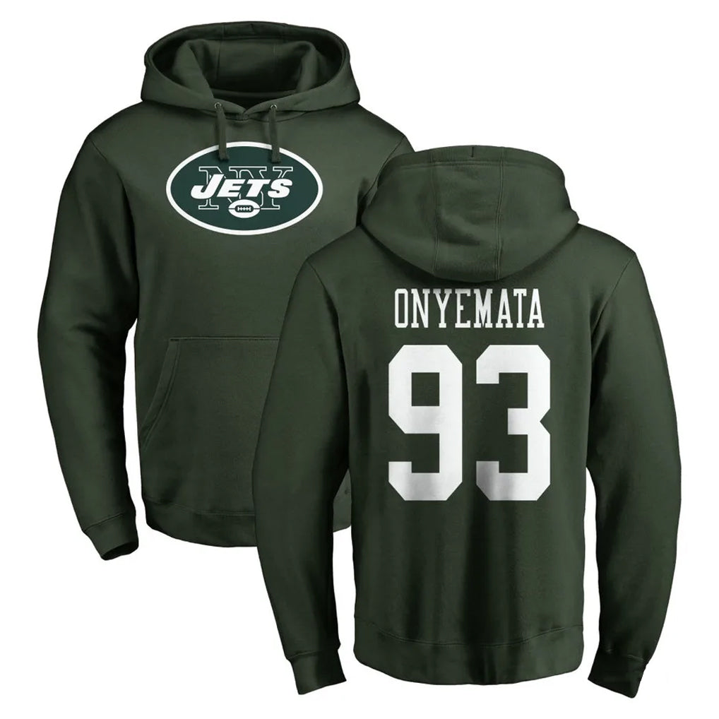 NY.Jets #93 David Onyemata Player Green LOGO Pullover Hoodies Limited Game Ddoa Stitched Jerseys