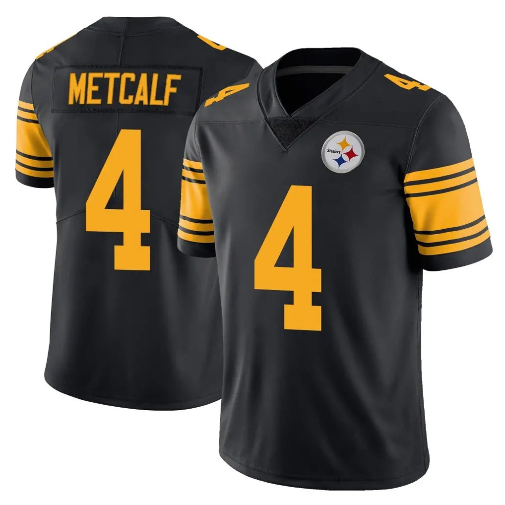 P.Steelers #4 DK Metcalf Player Black Limited Color Rush Home Game Ddoa Stitched Jerseys