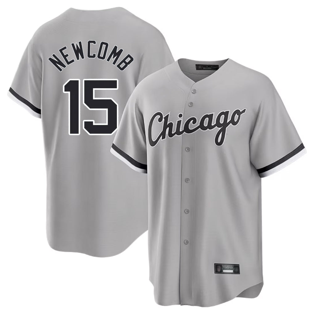C.White Sox #15 Sean Newcomb Player Gray Home Game Ddoa Stitched Jerseys