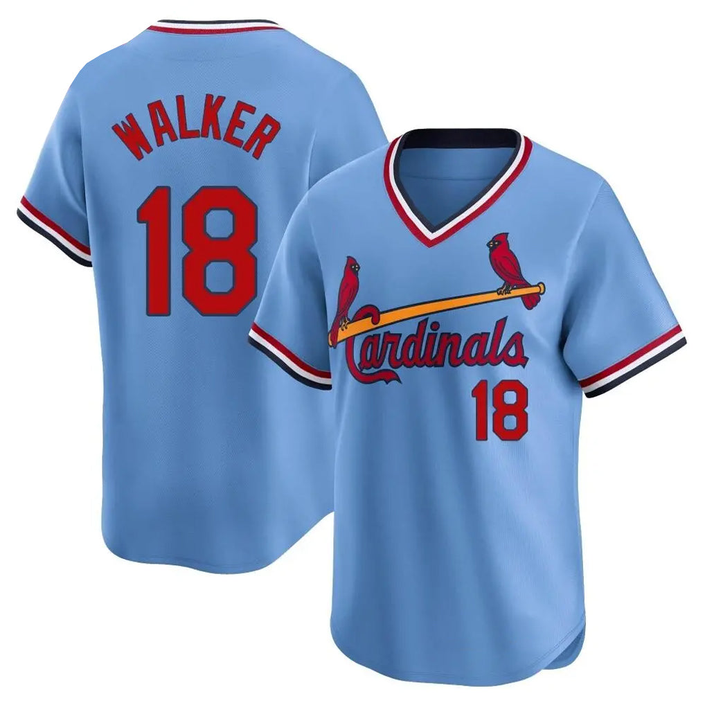 St. Louis Cardinals #18 Jordan Walker Player Light Blue City Connect Home T-shirt Ddoa Stitched Jerseys