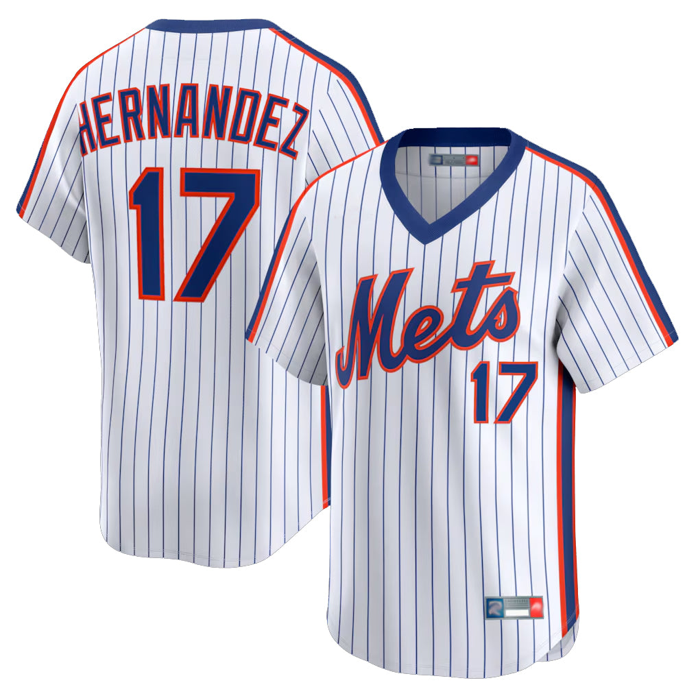 NY.Mets #17 Keith Hernandez Player White Cooperstown Collection T-shirt Game Ddoa Stitched Jerseys