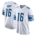 D.Lions #16 Jared Goff Player White Home Game Ddoa Stitched Jerseys