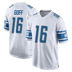D.Lions #16 Jared Goff Player White Home Game Ddoa Stitched Jerseys