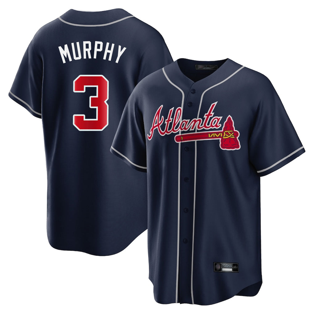 A.Braves #3 Dale Murphy Player Navy Home Game Ddoa Stitched Jerseys