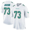 M.Dolphins #73 Austin Jackson Player White Home Game Ddoa Stitched Jerseys