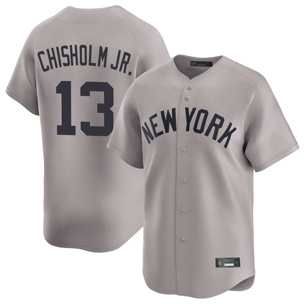 NY.Yankees #13 Jazz Chisholm Jr Player Gray Limited Home Ddoa Stitched Jerseys