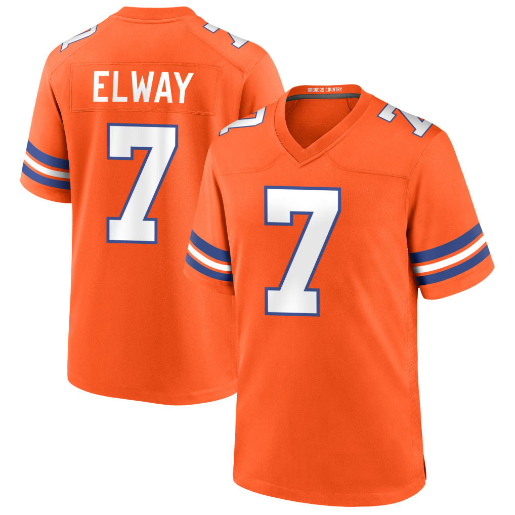 D.Broncos #7 John Elway Player Orange Throwback Game Ddoa Stitched Jerseys
