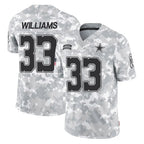 D.Cowboys #33 Javonte Williams Player Arctic Camo Salute to Service Limited Home Game Ddoa Stitched Jerseys