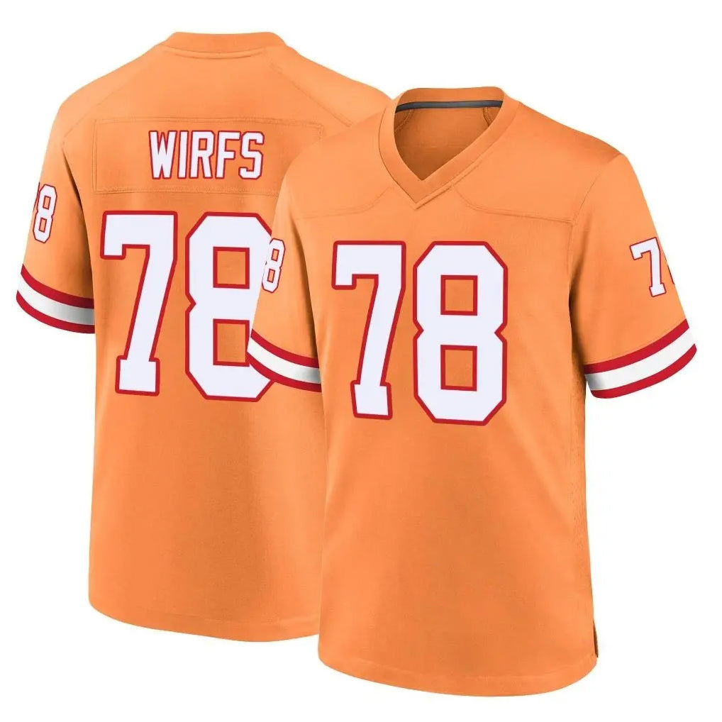 TB.Buccaneers #78 Tristan Wirfs Player Orange Throwback Home Game Ddoa Stitched Jerseys