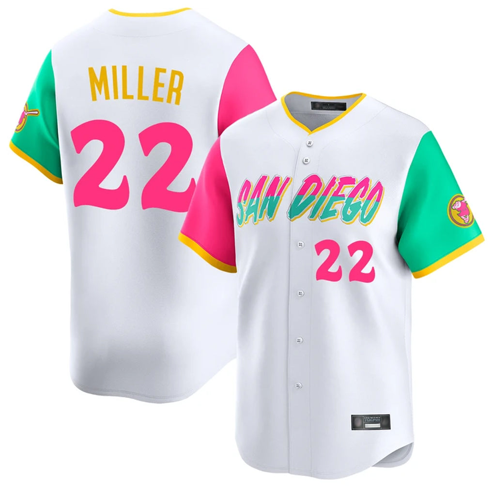 S.Diego Padres #22 Mason Miller Player White City Connect Home Limited Ddoa Stitched Jerseys