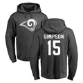 LA.Rams #15 Ty Simpson Player Gray Pullover Hoodie Limited Game Ddoa Stitched Jerseys